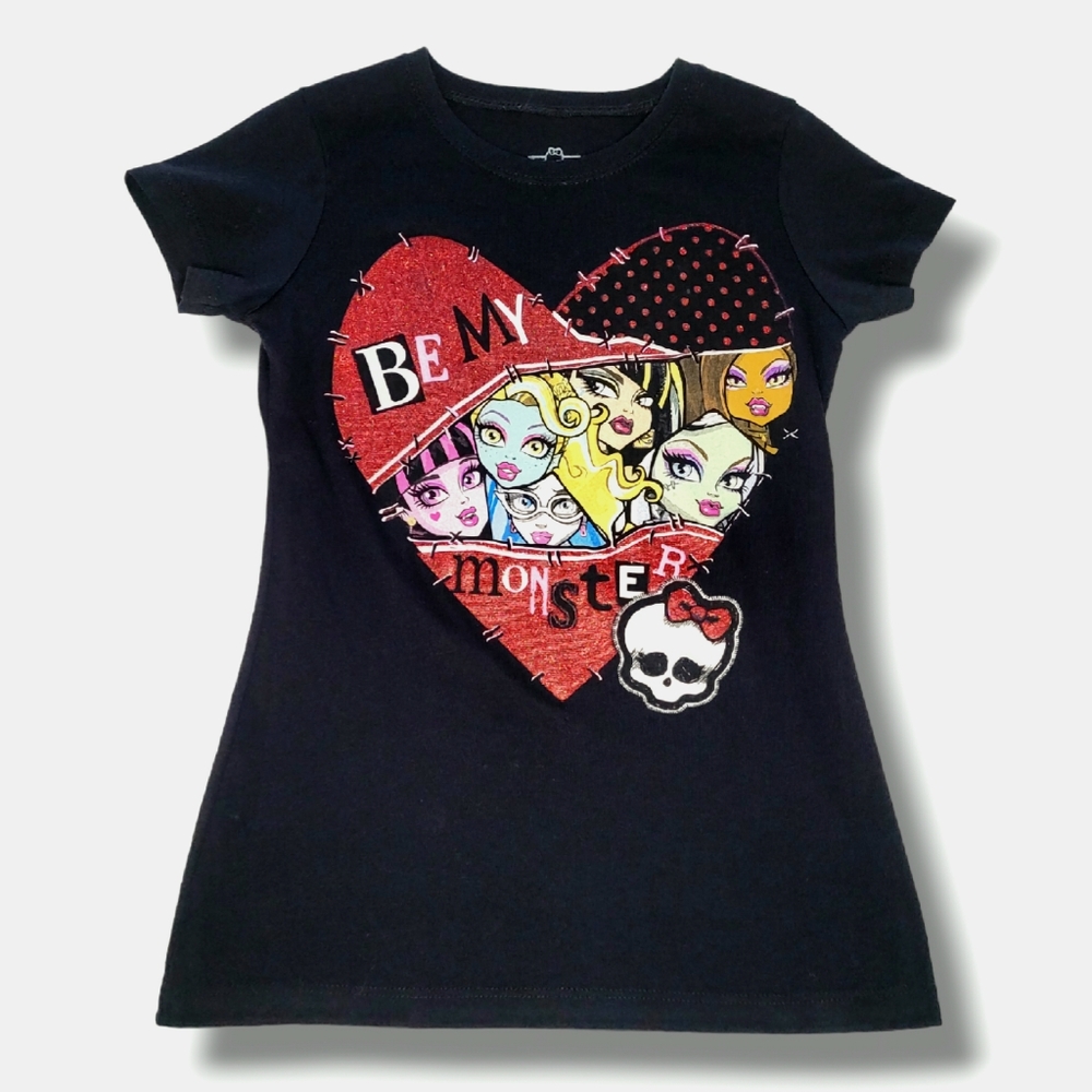 Monster High Girls "Be My Monster" Graphic T-Shirt Medium